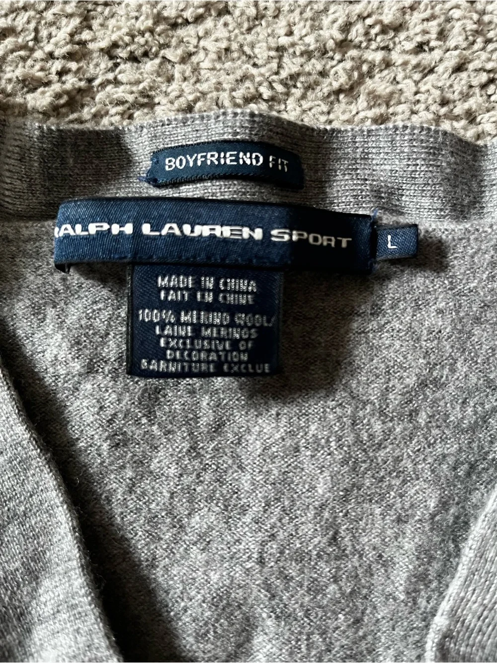 Ralph Lauren Sport - V-Neck Button Cardigan - Merino Wool - Women’s Size L